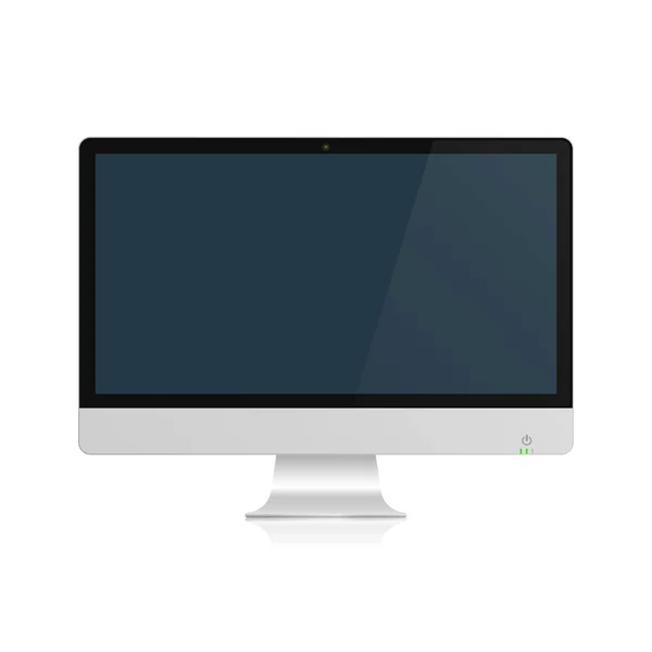 Display de computador com tela em branco. Ilustração vetorial . —  Vetores de Stock