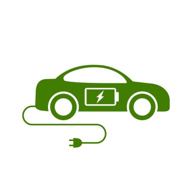 Elektrikli otomobil kutsal kişilerin resmi, vektör. Yan görünümü Eko Kiralık.