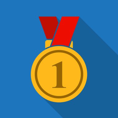 Medal icon in a flat style. Vector illustration. clipart