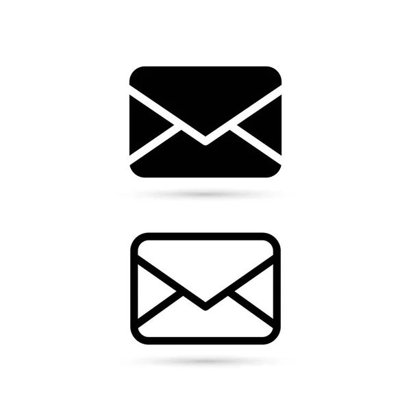 Ikona obálky v plochý izolovaných na bílém pozadí. Poštovní symbol set, vektor. — Stockový vektor