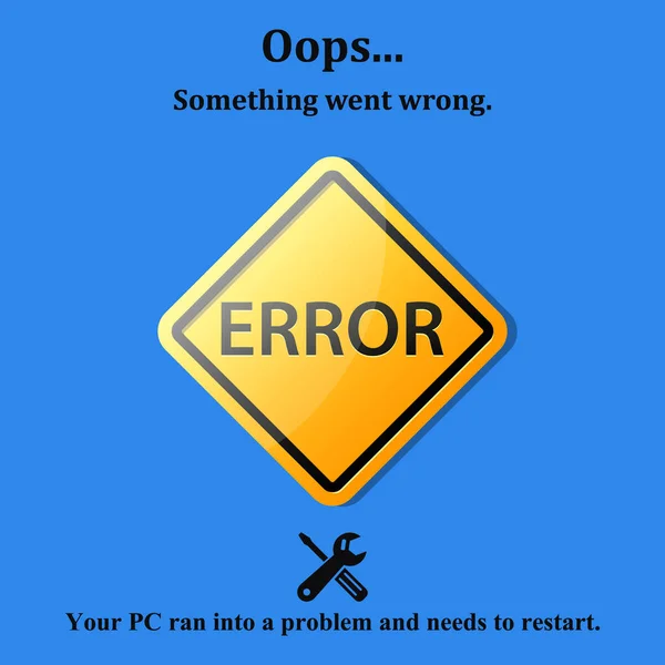 Ilustración vectorial de página web de error. Mensaje de error en la pantalla . — Vector de stock