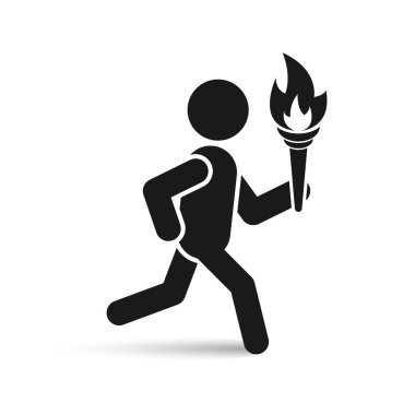 Man with tourch flame icon. Vector illustration. clipart