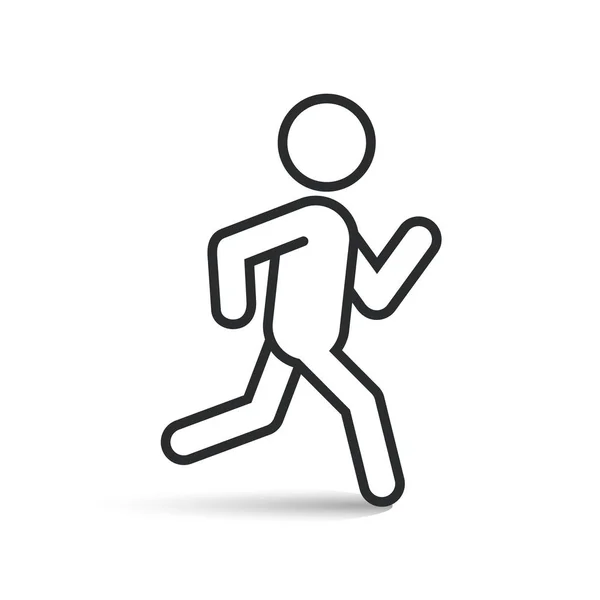 Силуэт бегущего человека с иконой на белом . — стоковый вектор
