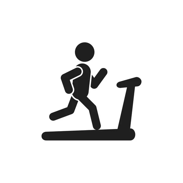 Hombre en el icono de la cinta de correr. Ilustración del deporte vectorial . — Vector de stock