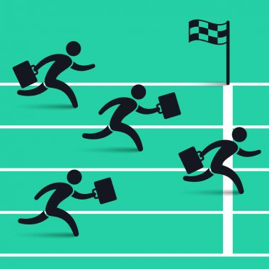 Parça aşağı çalışan iş adamları. İş vektör.