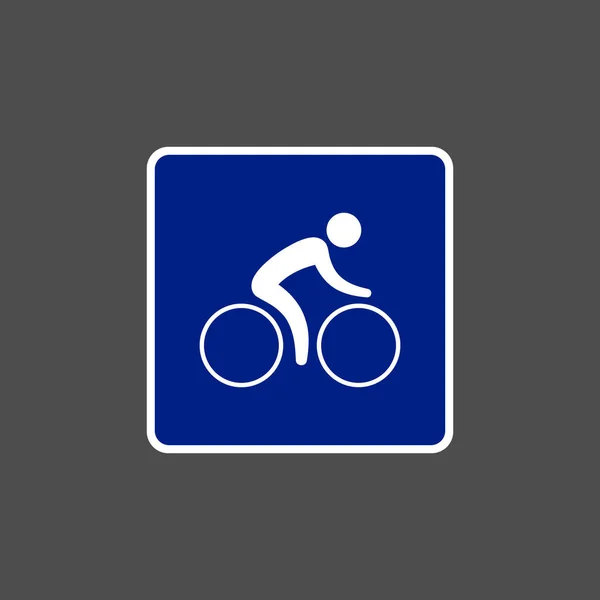 Bicycle road sign, vector isolated cyclist symbol. — Stock Vector