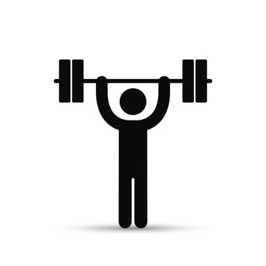 Adam ağırlık simgesi, basit siluet vektör kaldırma.