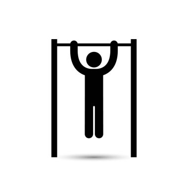 Pull ups kutsal kişilerin resmi, vektör basit siluet yapan erkek.