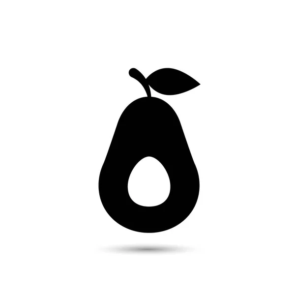 Avokado-ikonen svart. Vektor frukt icon. — Stock vektor