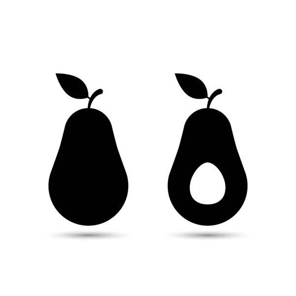 Conjunto de icono de aguacate negro. Vector icono de la fruta . — Vector de stock