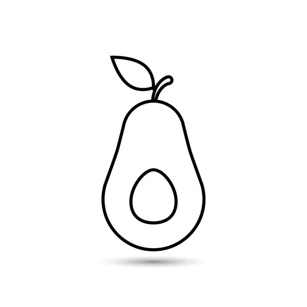 Icono de aguacate símbolo de contorno. Vector icono de la fruta . — Archivo Imágenes Vectoriales