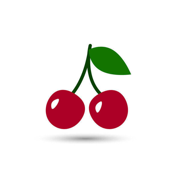 Cherry color icon, vector simple fruit symbol isolated on white.
