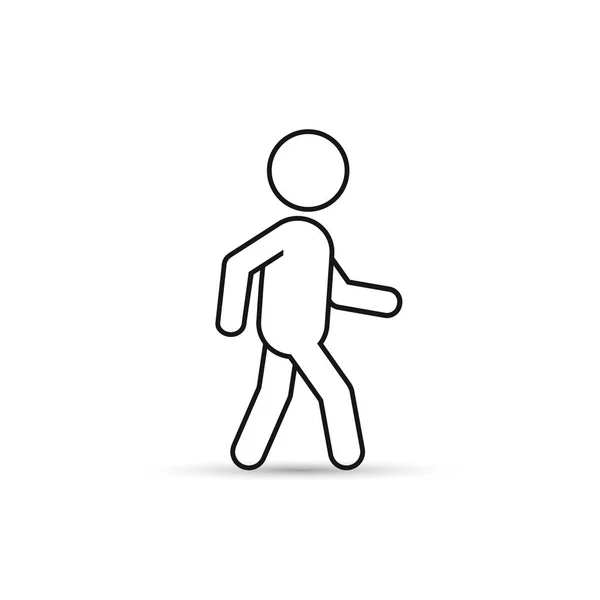 Uomo camminare contorno nero semplice icona vettoriale . — Vettoriale Stock