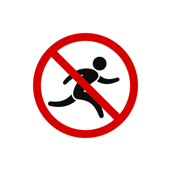 Žádné běhu, Zákazová značka. Běžící zakázané, vektor. — Stockový vektor