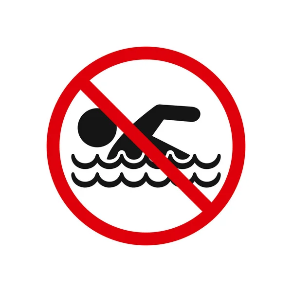 No swimming sign isolated on white background, vector. — Stock Vector