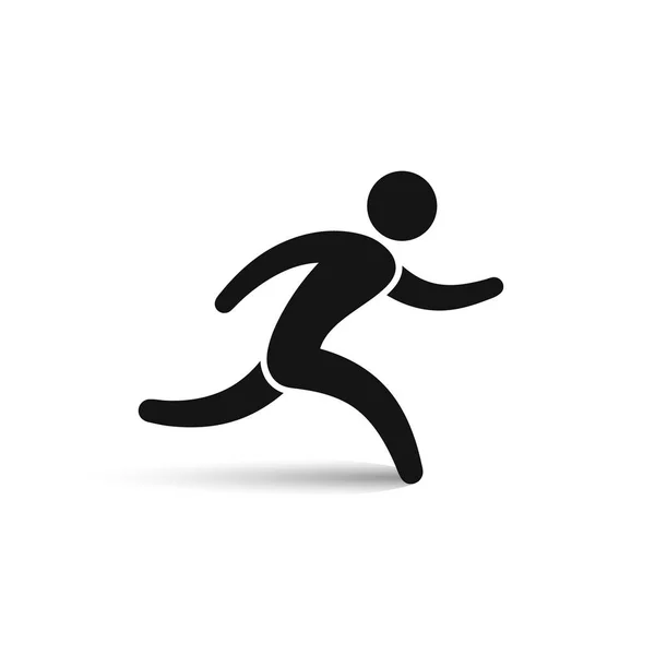 Running man icon, vector isolated silhouette, run symbol. — Stock Vector