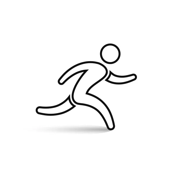 Hombre corriendo icono de contorno, vector símbolo de ejecución simple . — Vector de stock