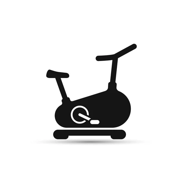 Bici stazionaria, icona della linea Exercise Bike, segno vettoriale isolato su bianco . — Vettoriale Stock