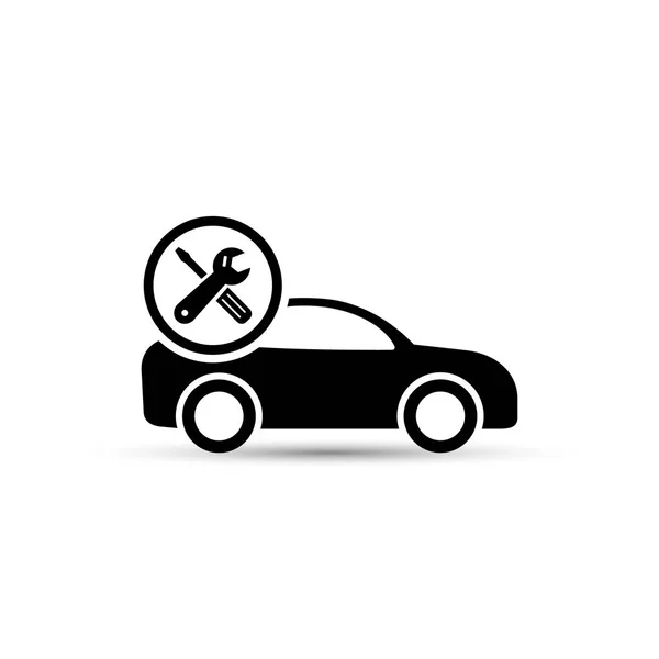 Icône vectorielle de réparation de voiture sur fond blanc . — Image vectorielle