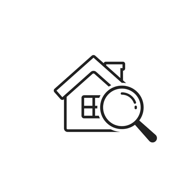 家のアイコンを検索、白のシンプルなイラストをベクトル. — ストックベクタ