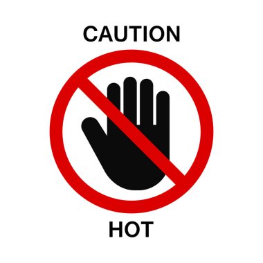 No touch sign, vector caution sign with hand palm. clipart