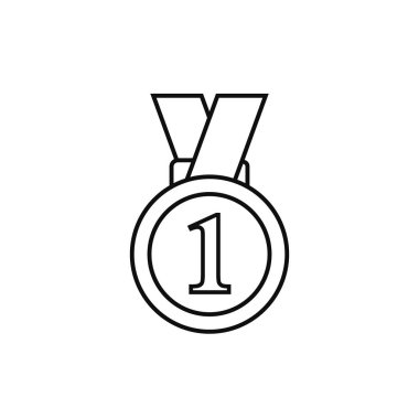 Simge 1 birincilik, vektör hat simgesi Madalyası.