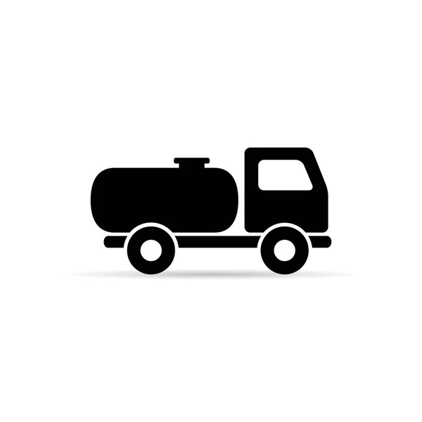 Brandstof tank vrachtwagen pictogram. Eenvoudige silhouet, vector. — Stockvector
