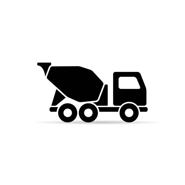 Icona betoniera, vettore isolato mixer simbolo camion . — Vettoriale Stock