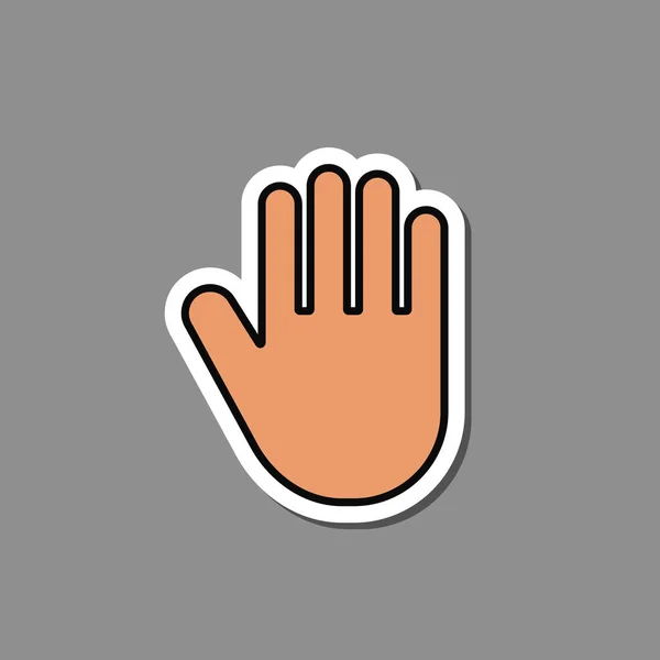 Hand palm sticker, vector geïsoleerde papieren label. — Stockvector