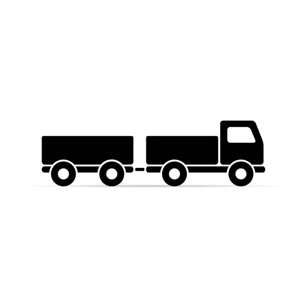 LKW mit Anhänger Symbol, Vektor isolierte Lieferung Transport Symbol. — Stockvektor