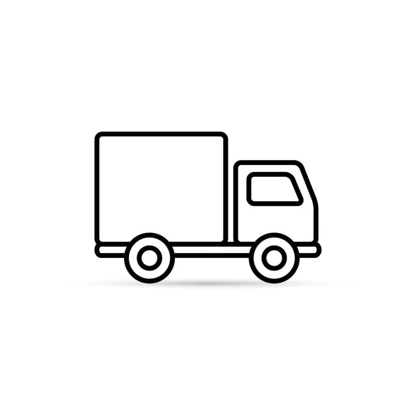 LKW Umriss Symbol, Vektor isolierte Lieferung Transport Symbol. — Stockvektor