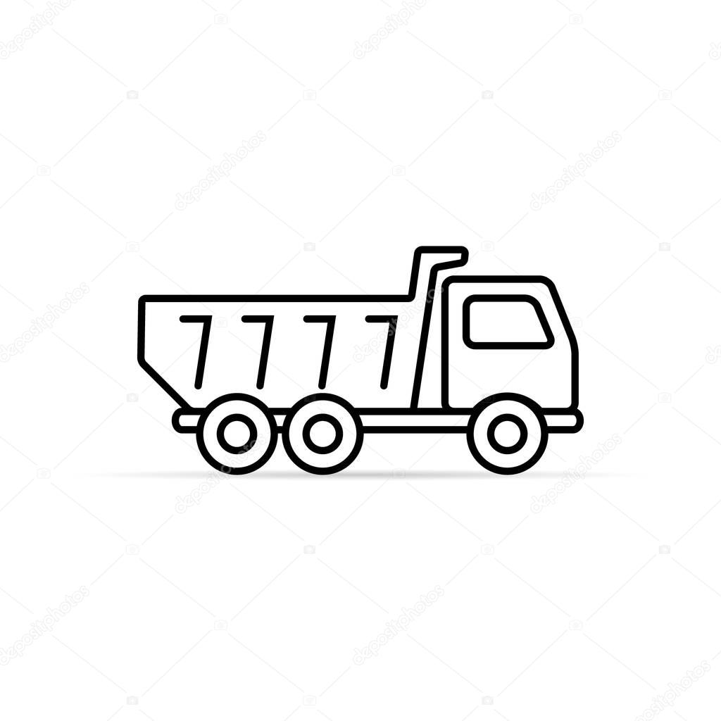 Simple dump truck outline Dump truck tipper outline icon