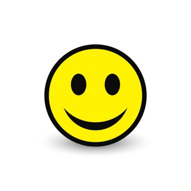 Gülen sarı simge. Vektör ifade mutlu yüz.