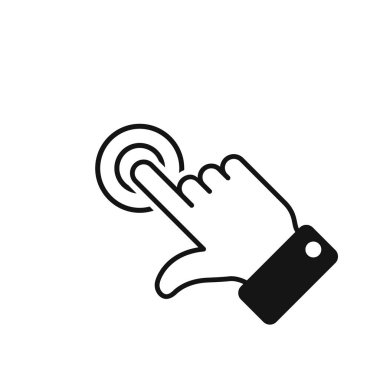 El touch simgesini tıklatın, izole basit simge vektör.