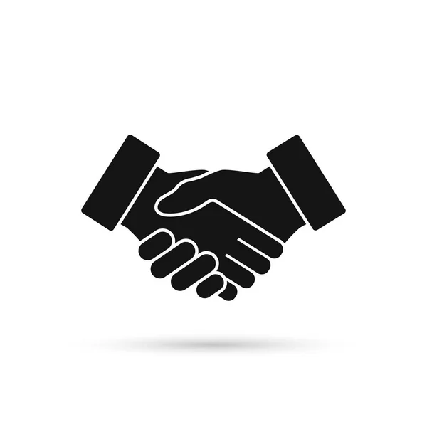 Zakelijke handdruk contract overeenkomst pictogram. Vector symbool. — Stockvector