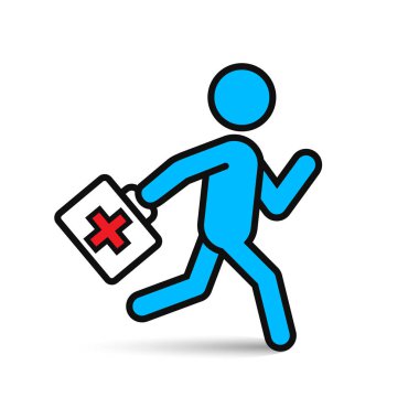 Çalışan doktor rengi beyaz, vektör simgesine.