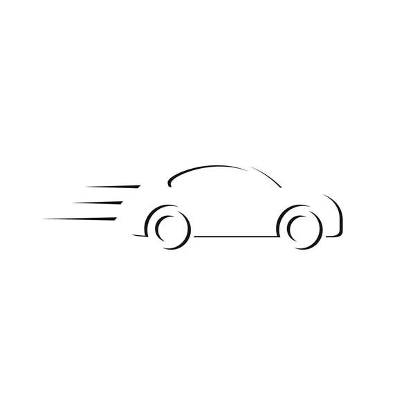 Icono de línea de logotipo del coche. Silueta de contorno de vehículo utilitario de línea simple . — Archivo Imágenes Vectoriales