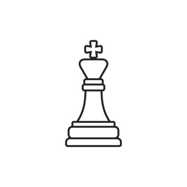 Satranç anahat simgesini Kral. Vektör izole satırı simgesi