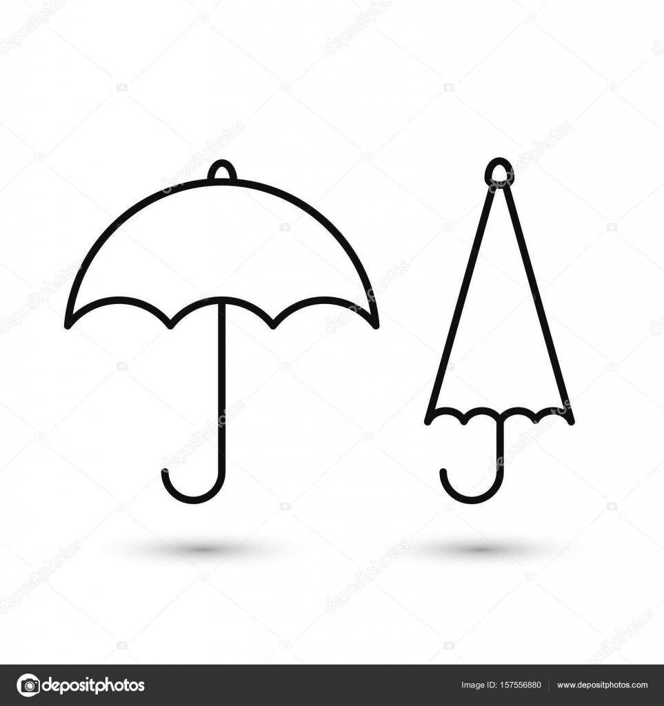 傘ライン アイコン ベクトル分離フラット設計記号 ストックベクター C Tatianasun