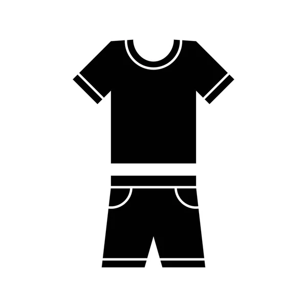 T-Shirt und Shorts Vektorsymbol, Tragesymbol. einfache flache Vektordarstellung. — Stockvektor