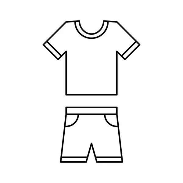 Camiseta y pantalones cortos icono de línea vectorial, símbolo de desgaste. Ilustración simple vector plano . — Vector de stock