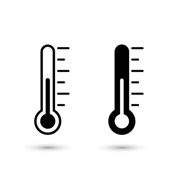 Thermometer pictogram instellen, geïsoleerde eenvoudige illustratie vector — Stockvector