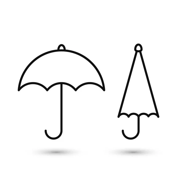 傘ライン アイコン、ベクトル分離フラット設計記号 — ストックベクタ