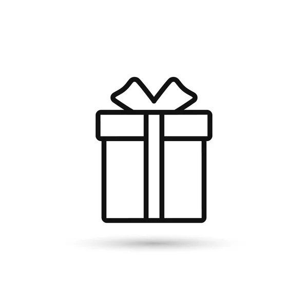 Icono de caja de regalo, Vector aislado contorno símbolo simple — Archivo Imágenes Vectoriales