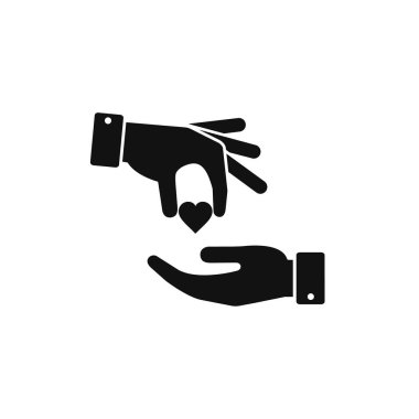 El düz stil diğer kişi simgesi kalp sağlar. Vektör