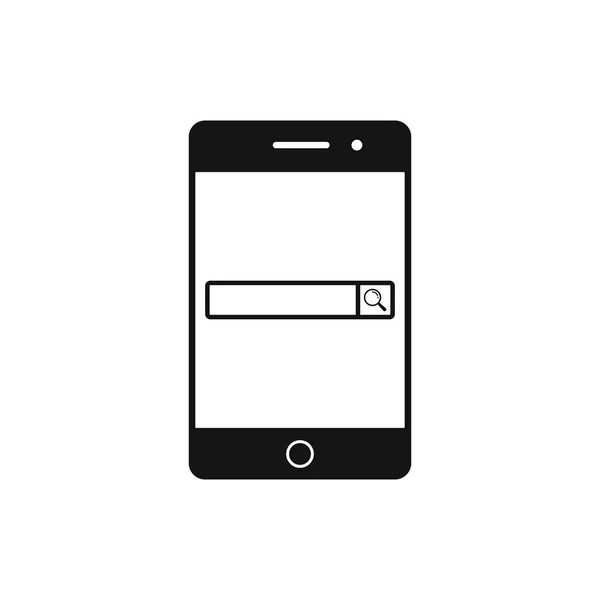 Telefon komórkowy z ikony okna przeglądarki. Pole wyszukiwania w monitorze smartphone. Wektor — Wektor stockowy