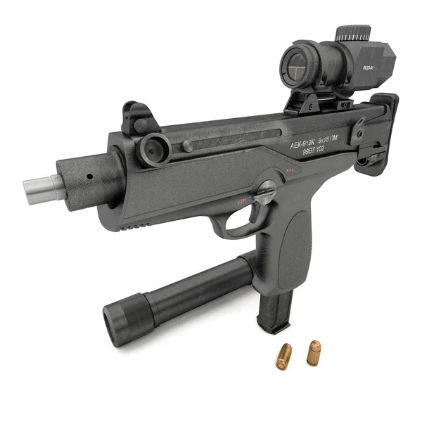 3D-weergave van het model machinepistool Aek - 919k links-zijaanzicht — Stockfoto