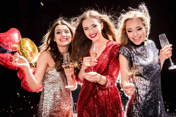 Three women at the party — Stock Photo, Image