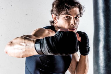 Muscular kickbox fighter 