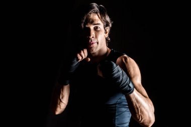 Muscular kickbox fighter
